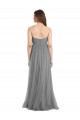 Discount Shirred Strapless Bodice Long Tulle Bridesmaid Dress with Sweetheart Neckline UK