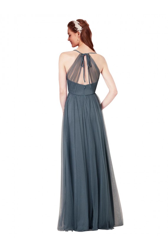Discount Beach-inspired Sweetheart Tulle Long Bridesmaid Dress UK