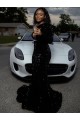 Discount One Shoulder Long Sleeves Long Sweep Train Velvet Sequin Prom Dress UK