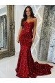 Discount Sweetheart Sleeveless Long Court Train Velvet Sequin Prom Dress UK