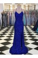 Discount V-Neck Sleeveless Long Velvet Sequin Prom Dress UK
