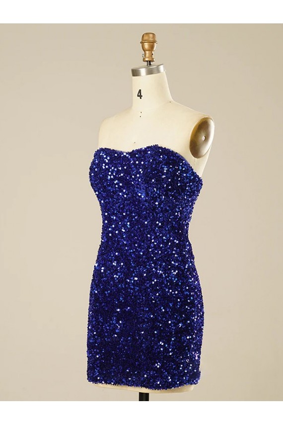 Discount Short Sweetheart Velvet Sequin Homecoming Dress / Prom Dress UK