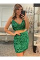 Discount V-Neck Sleeveless Short Velvet Sequin Prom Cocktail Dress UK
