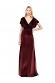 Discount Flutter Sleeves Open Back Long Velvet Bridesmaid Dress / Prom Dress UK