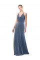 Discount Halter Cowl Neck Long A-Line Velvet Bridesmaid Dress / Prom Dress with Keyhole Back UK