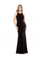 Discount Vintage Velvet High Neck Formal Bridesmaid Dress / Prom Dress with Strappy Back UK