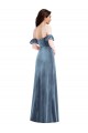 Discount Ruffle Sleeve Off the Shoulder Velvet Maxi Bridesmaid Dress / Prom Dress UK