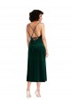 Discount Midi Length Cowl Neck Formal Velvet Short Cocktail Slip Bridesmaid Dress / Prom Dress UK