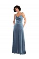 Discount Sleek Cowl Neck Velvet Maxi Bridesmaid Dress / Prom Dress with Pockets UK