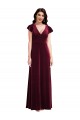 Discount Flutter Sleeve Velvet Maxi Bridesmaid Dress / Prom Dress with Pockets UK