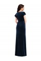 Discount Flutter Sleeve Wrap Bodice Formal Velvet Maxi Bridesmaid Dress / Prom Dress with Pockets UK