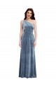 Discount One Shoulder Draped Velvet Maxi Bridesmaid Dress / Prom Dress UK
