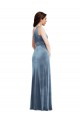 Discount One Shoulder Draped Velvet Maxi Bridesmaid Dress / Prom Dress UK