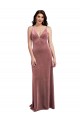 Discount Low Scoop Back Long V-Neck Formal Velvet Slip Bridesmaid Dress / Prom Dress UK