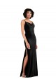 Discount Modern Floor-Length Formal Velvet Bridesmaid Dress / Prom Dress with Cowl Neck and Spaghetti Straps UK