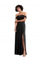Discount Off the Shoulder Drapped Sleeves Formal Stretch Velvet Bridesmaid Dress / Prom Dress UK
