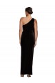 Discount One Shoulder Long Formal Velvet Bridesmaid Dress / Prom Dress with Side Split and Shoulder Tie UK