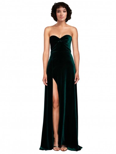 Discount Sweetheart Fluid Velvet Bridesmaid Dress / Prom Dress with High Split UK